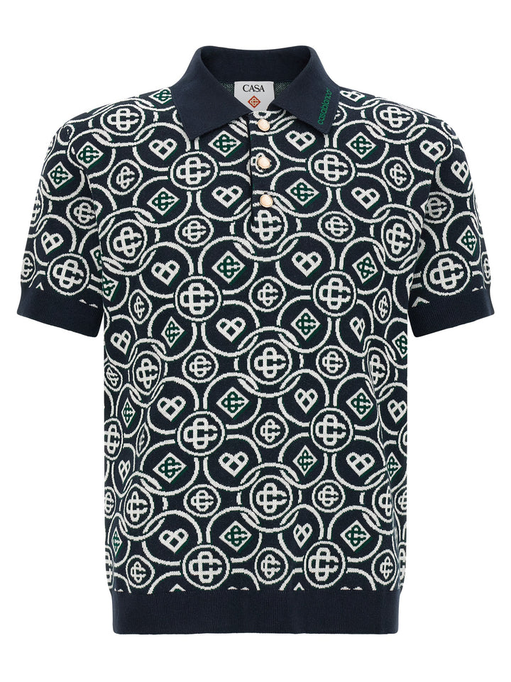 Casablanca Blue Cotton Polo Shirt