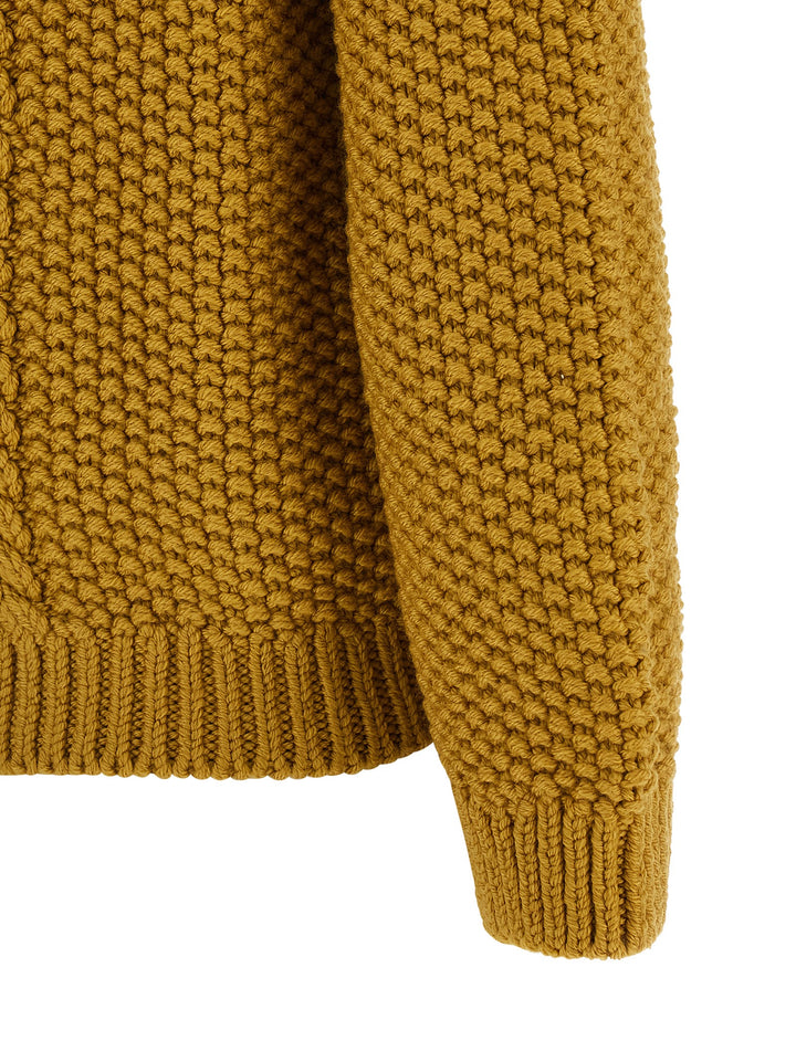 Saint Laurent Bicolor Wool Cardigan
