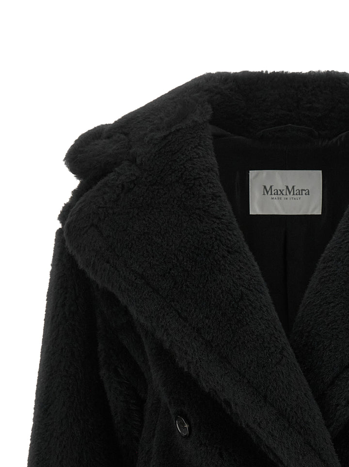 Max Mara Black Alpaca Leather Coat