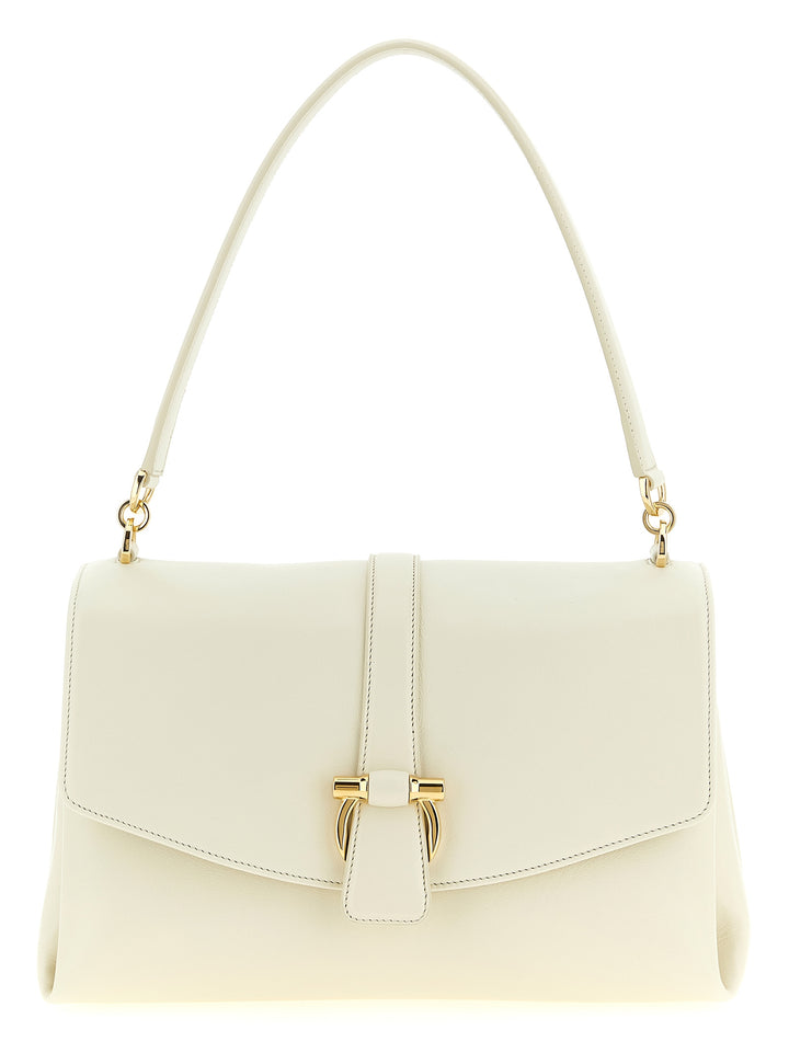 Ferragamo White Calfskin Shoulder Bag