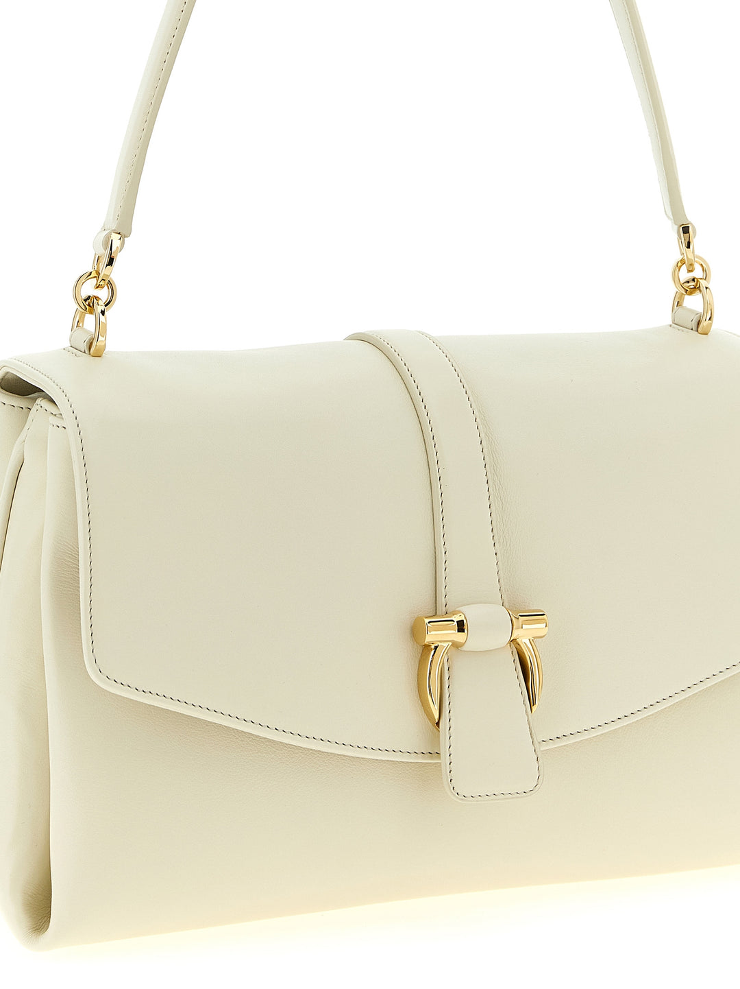 Ferragamo White Calfskin Shoulder Bag