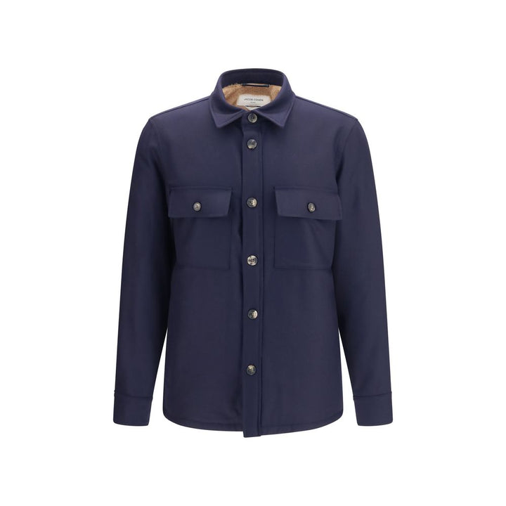 Jacob Cohen Blue Wool Oves Aries Full-Length Jacket