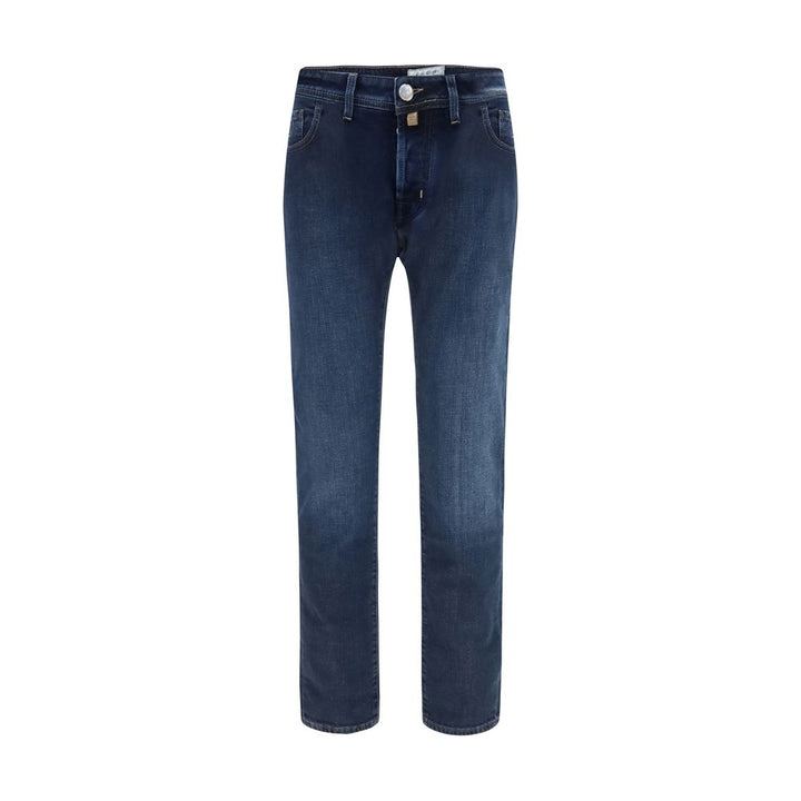 Jacob Cohen Blue Cotton Tapered Jeans