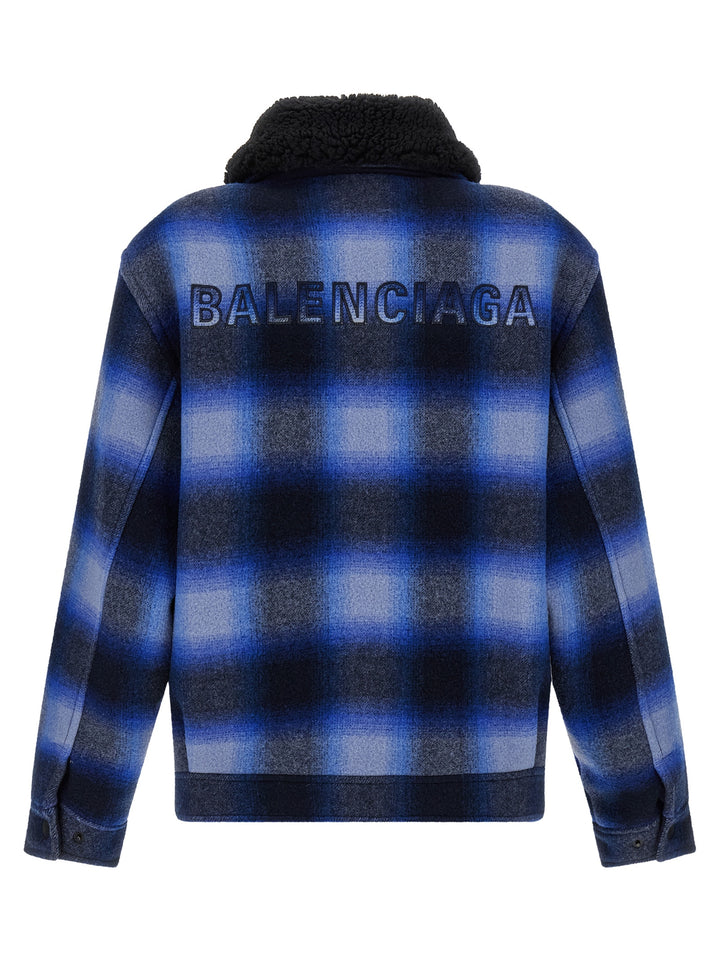 Balenciaga Blue Virgin Wool Bomber