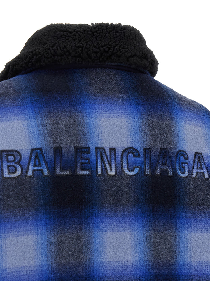 Balenciaga Blue Virgin Wool Bomber