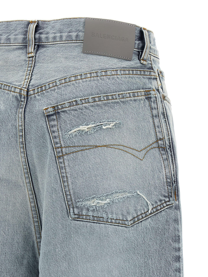 Balenciaga Blue Cotton Relaxed Fit Jeans