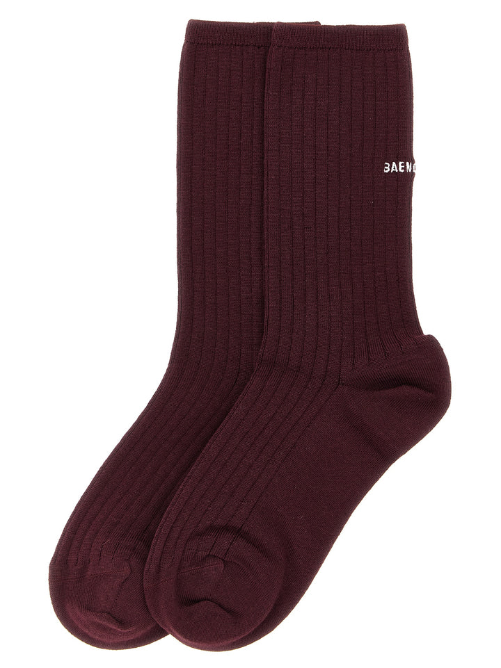 Balenciaga Bordeaux Wool Socks
