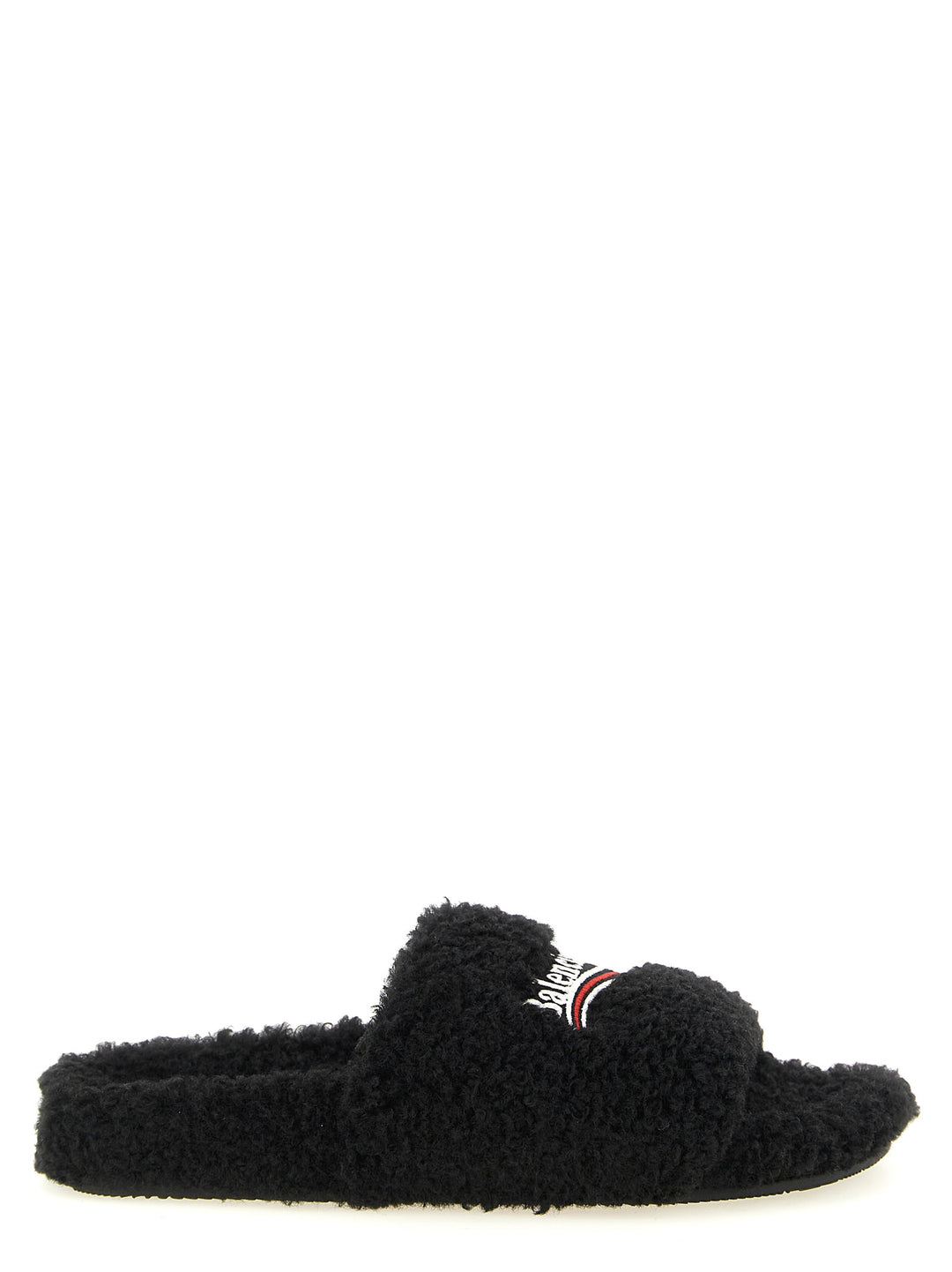 Balenciaga Black Polyester Slides