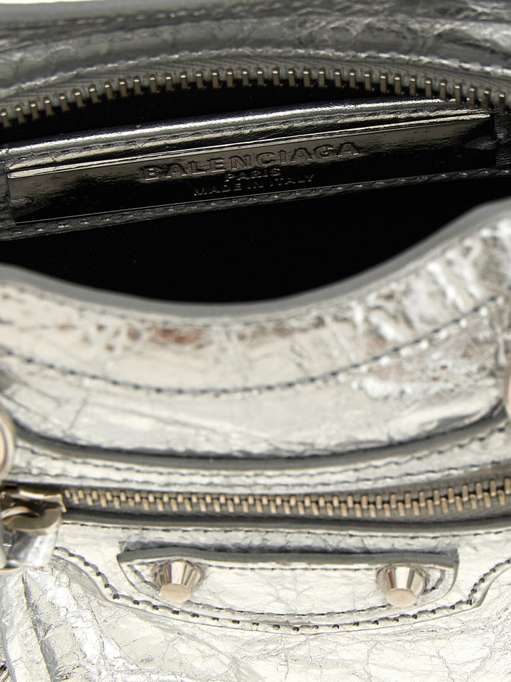 Balenciaga Silver Lamb Leather Crossbody Bag