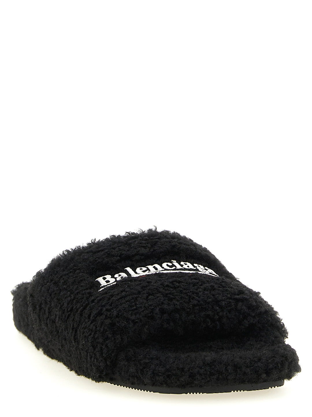 Balenciaga Black Polyester Slides
