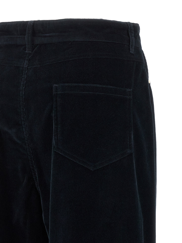 Max Mara Blue Cotton Casual Pants