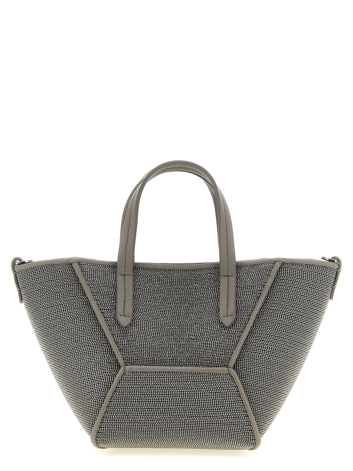 Brunello Cucinelli Gray Calfskin Handbag