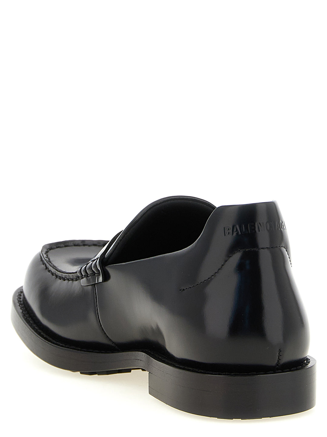 Balenciaga Black Calfskin Slip-On Loafers