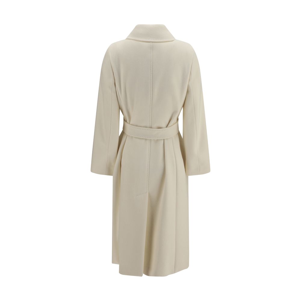 Max Mara White Wool Oves Aries Coat