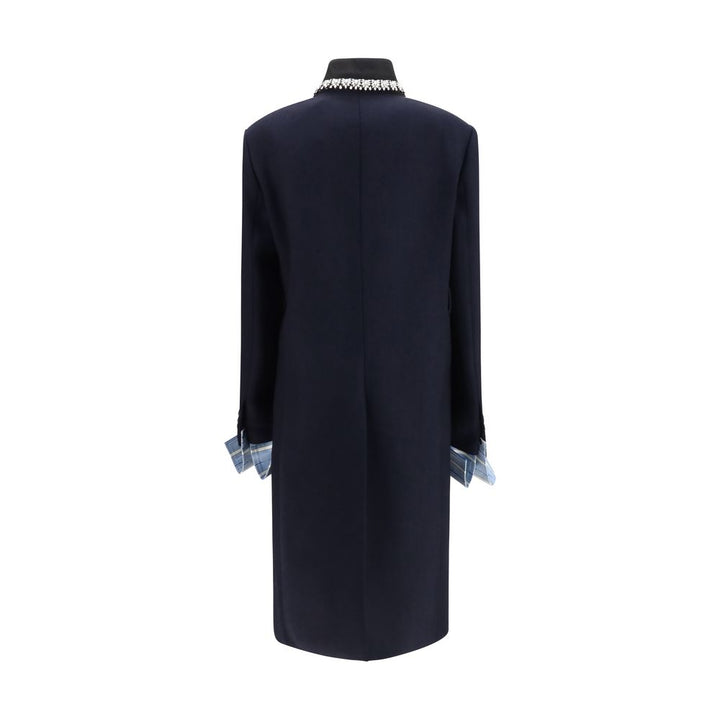 Prada Blue Wool Oves Aries Coat