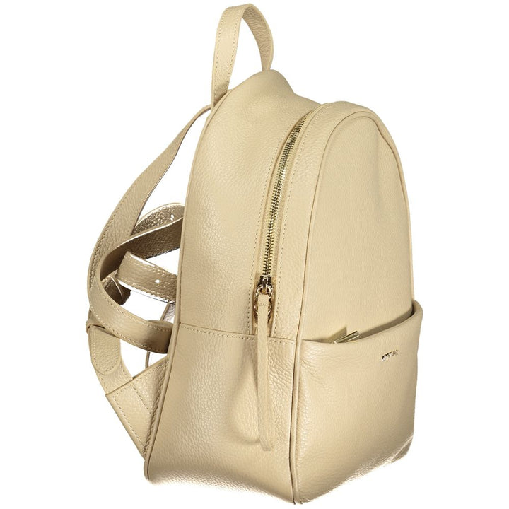 Coccinelle Beige Leather Womens Backpack