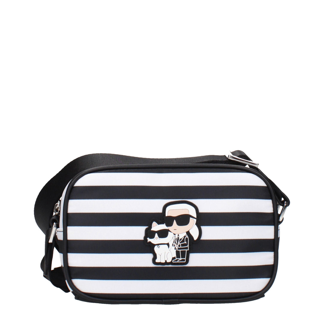 Karl Lagerfeld Black Fabric Crossbody Bag