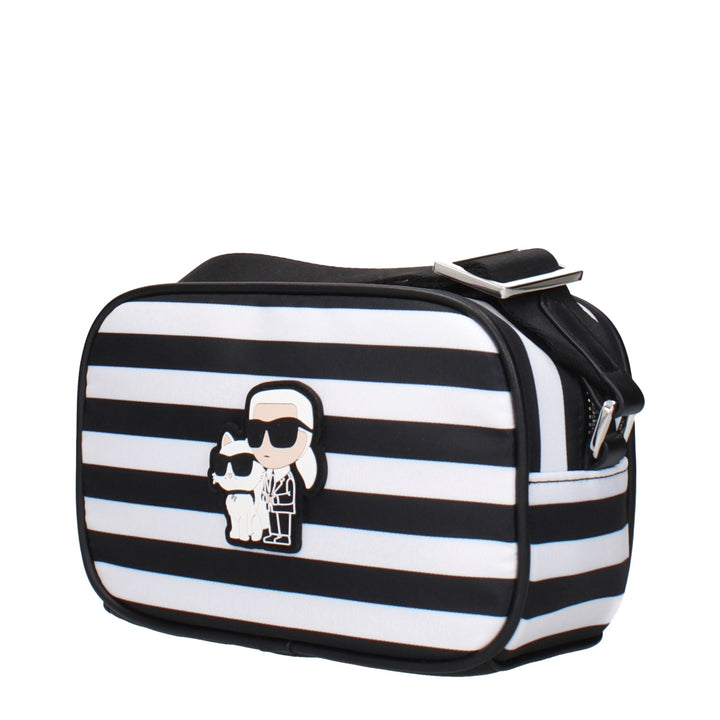 Karl Lagerfeld Black Fabric Crossbody Bag
