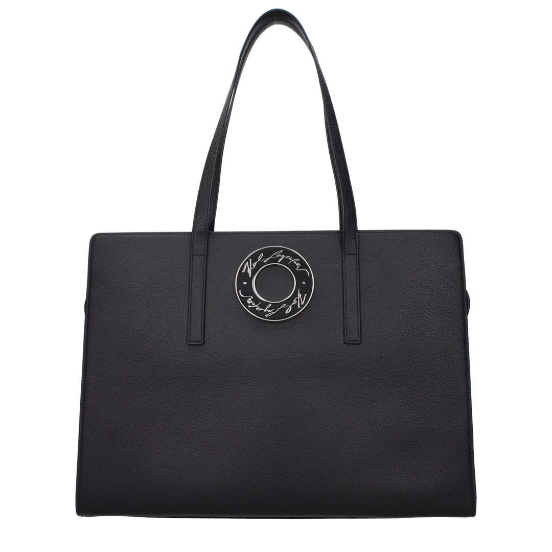 Karl Lagerfeld Black Leather Shoulder Bag