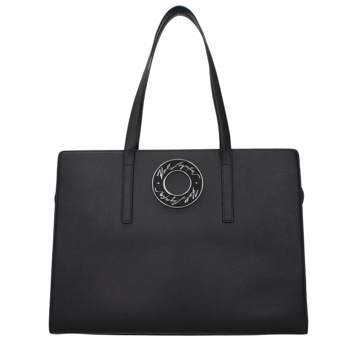 Karl Lagerfeld Black Leather Shoulder Bag