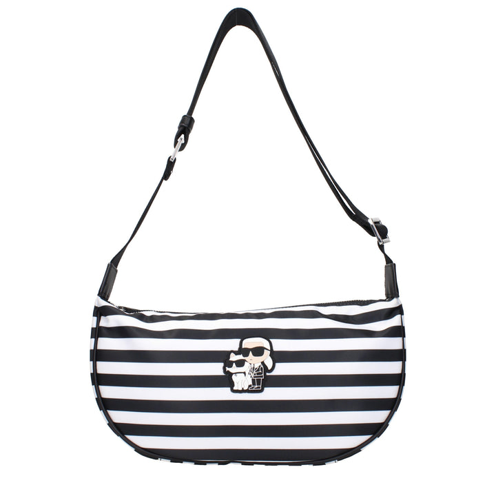 Karl Lagerfeld Black Fabric Crossbody Bag