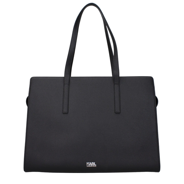 Karl Lagerfeld Black Leather Shoulder Bag