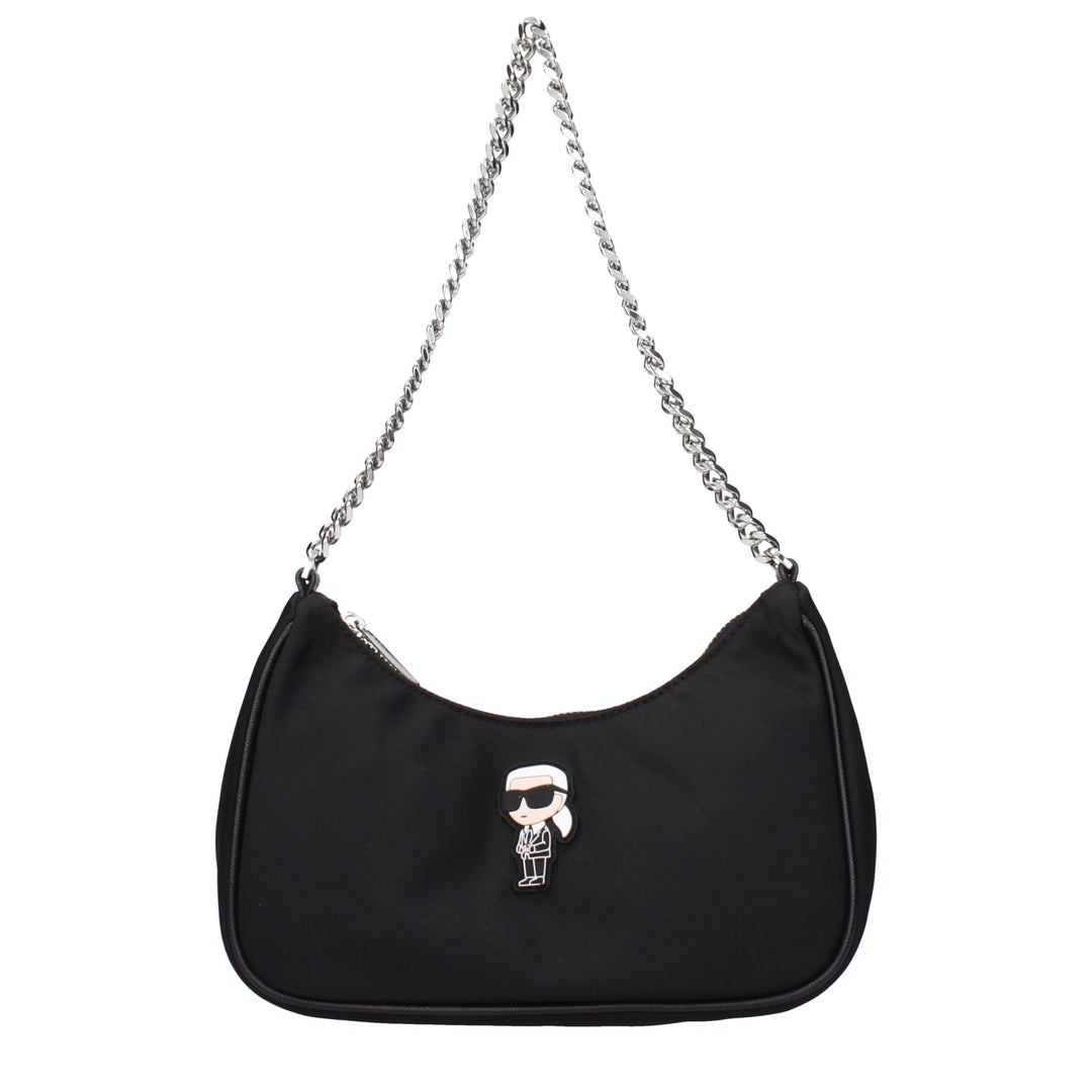Karl Lagerfeld Black Fabric Shoulder Bag