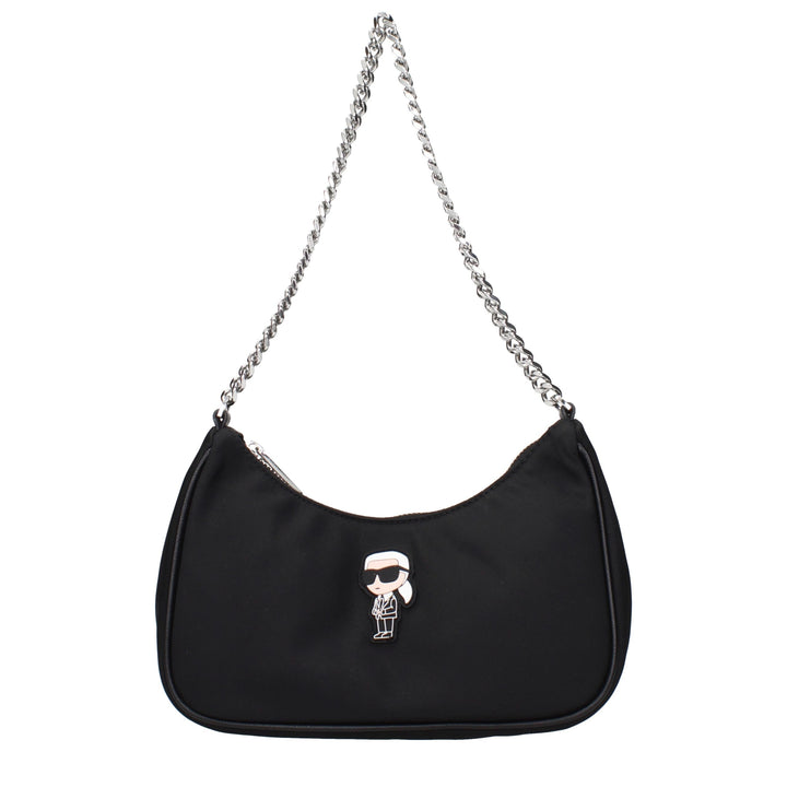 Karl Lagerfeld Black Fabric Shoulder Bag