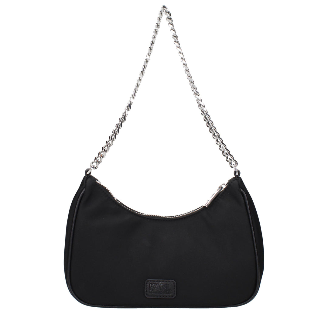 Karl Lagerfeld Black Fabric Shoulder Bag