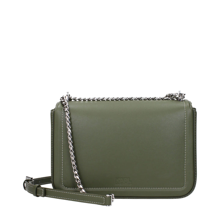 Karl Lagerfeld Green Leather Shoulder Bag