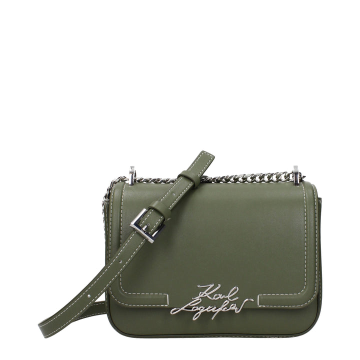 Karl Lagerfeld Green Leather Crossbody Bag