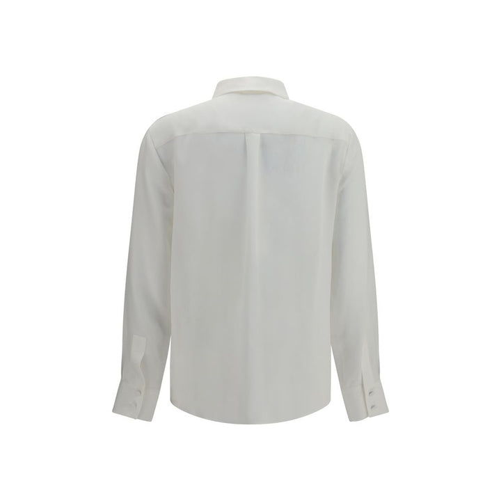 Lardini White Silk Dress Shirt