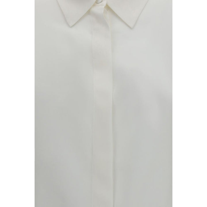 Lardini White Silk Dress Shirt