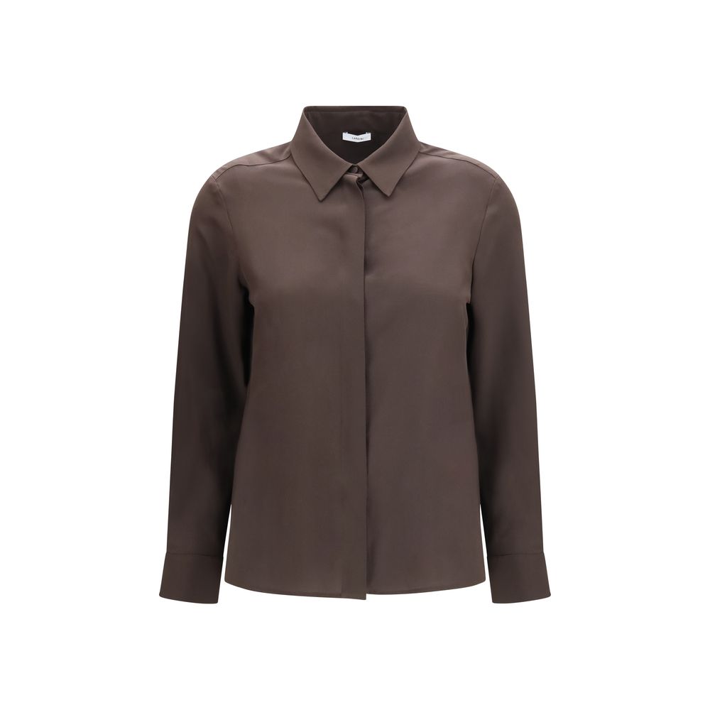 Lardini Brown Silk Dress Shirt