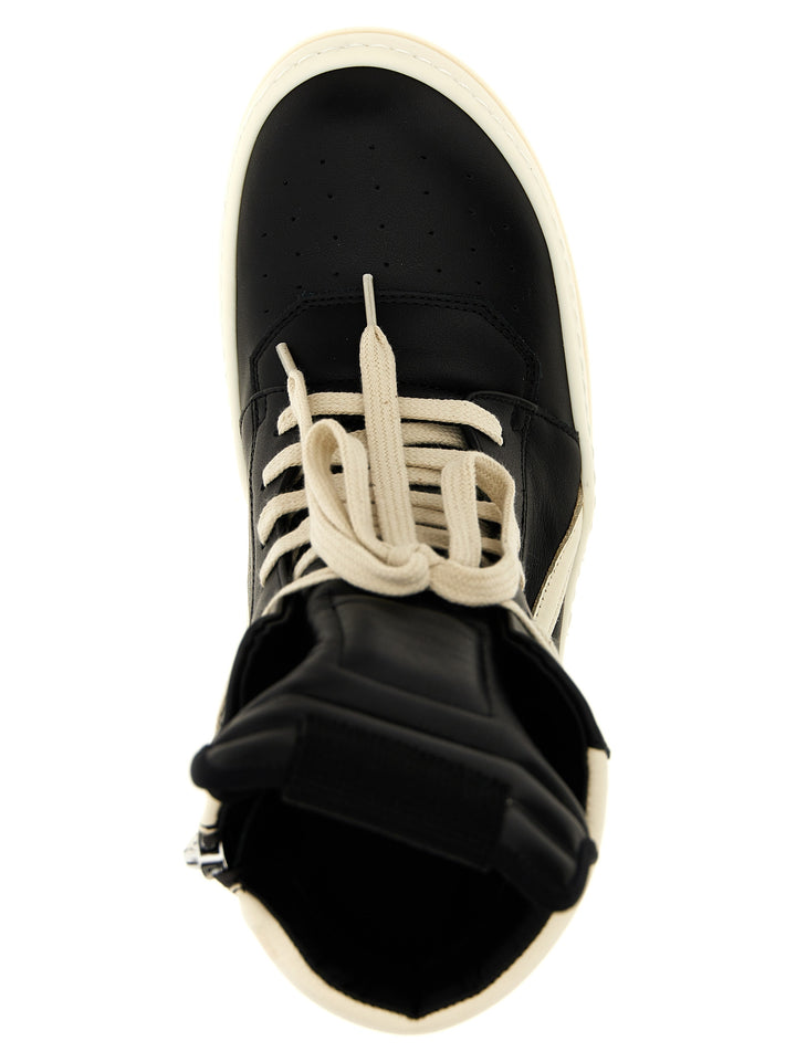 Rick Owens Bicolor Calfskin High Top Sneakers
