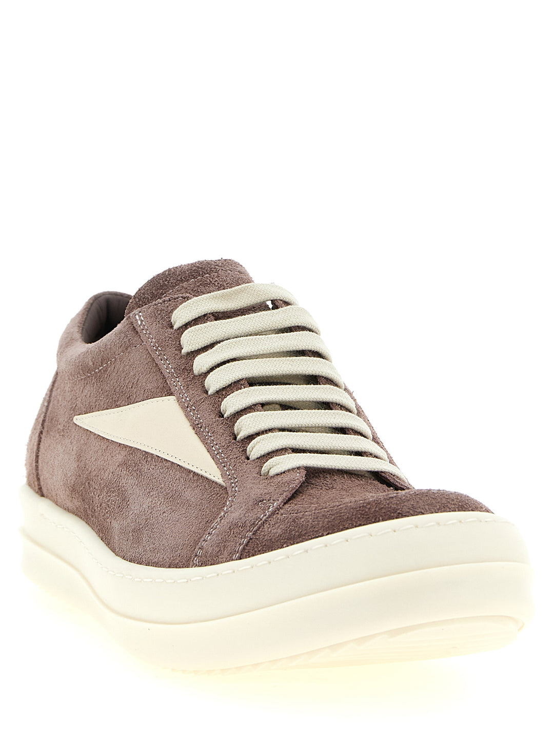 Rick Owens Purple Calfskin Low Top Sneakers