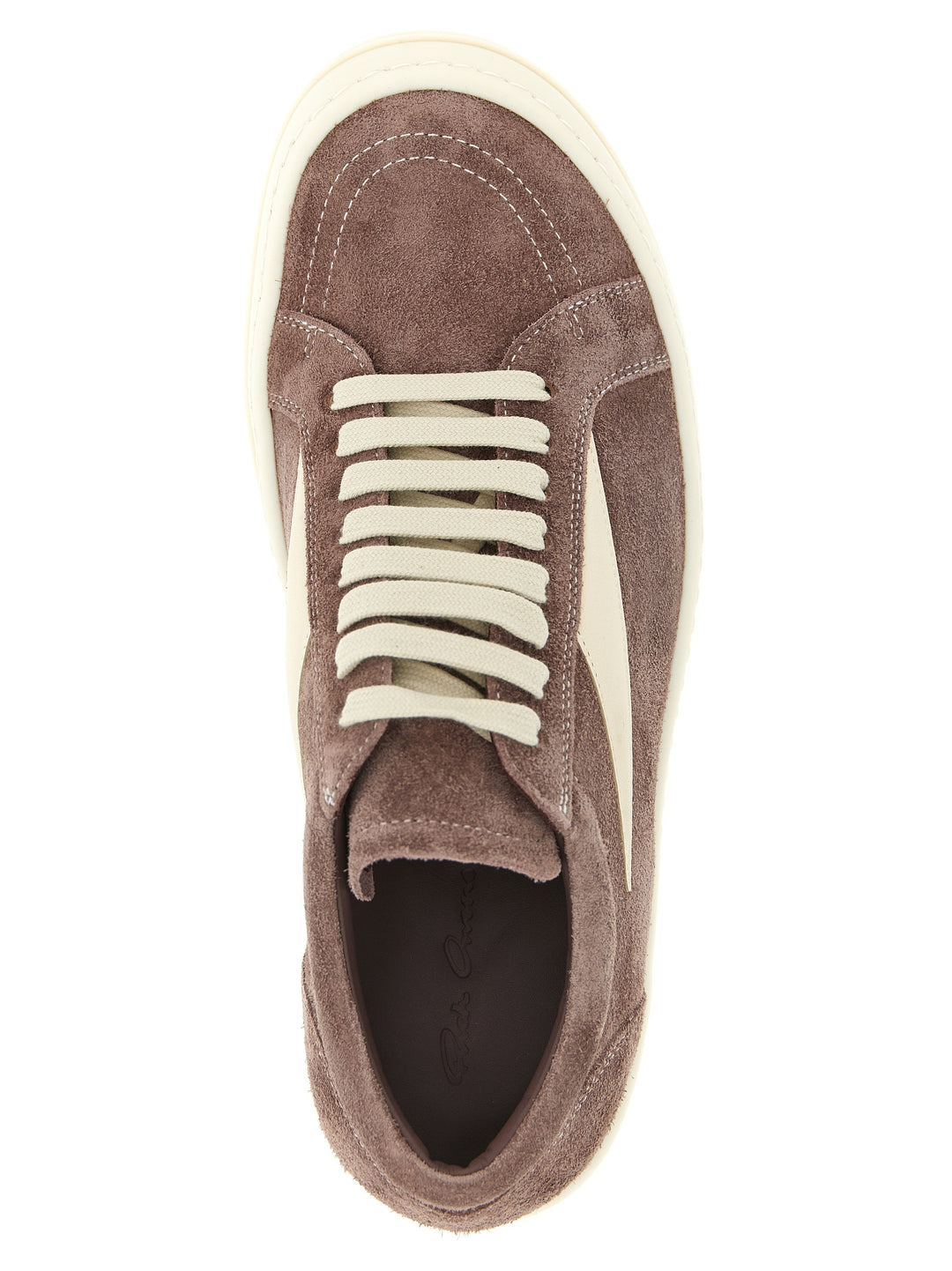 Rick Owens Purple Calfskin Low Top Sneakers