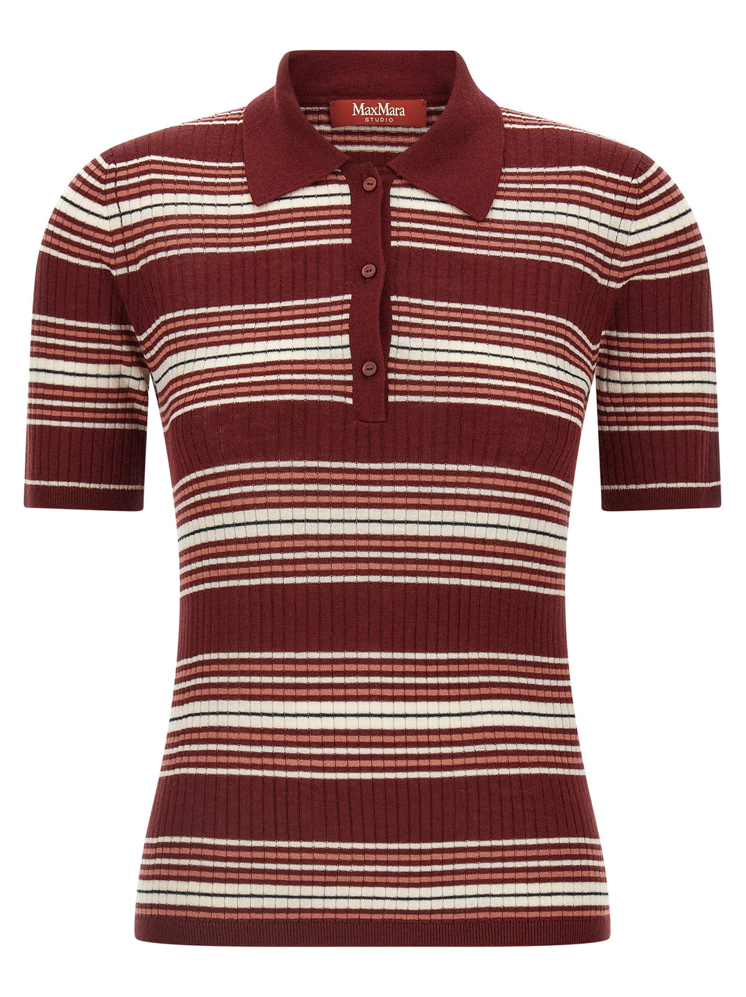 Max Mara Bordeaux Silk Polo Shirt