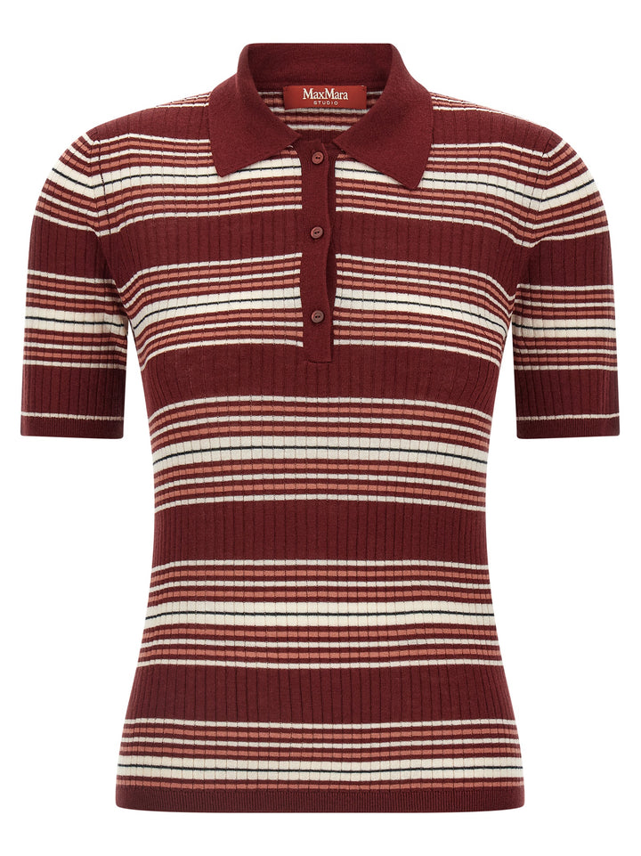 Max Mara Bordeaux Silk Polo Shirt