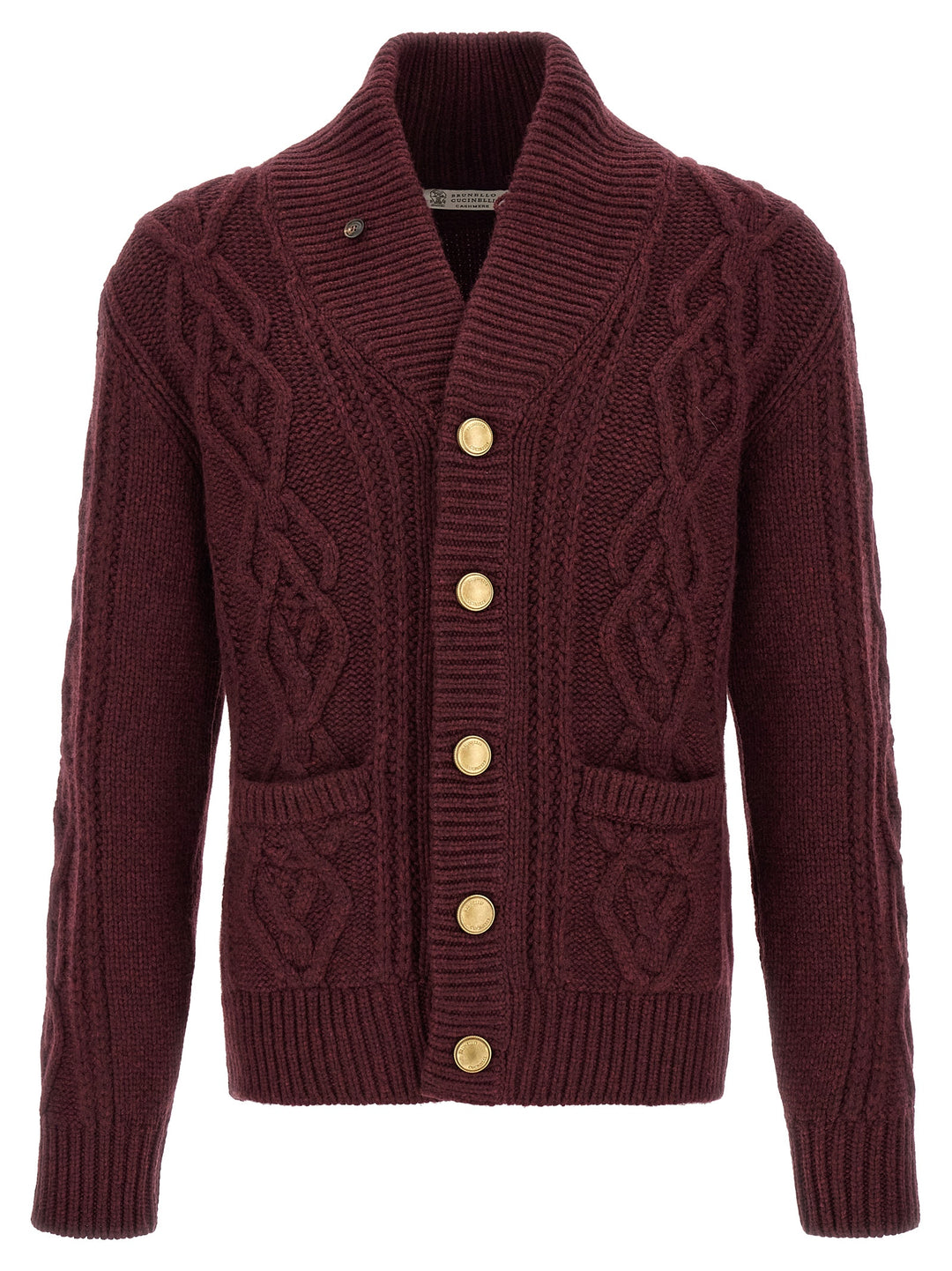 Brunello Cucinelli Bordeaux Cashmere Cardigan