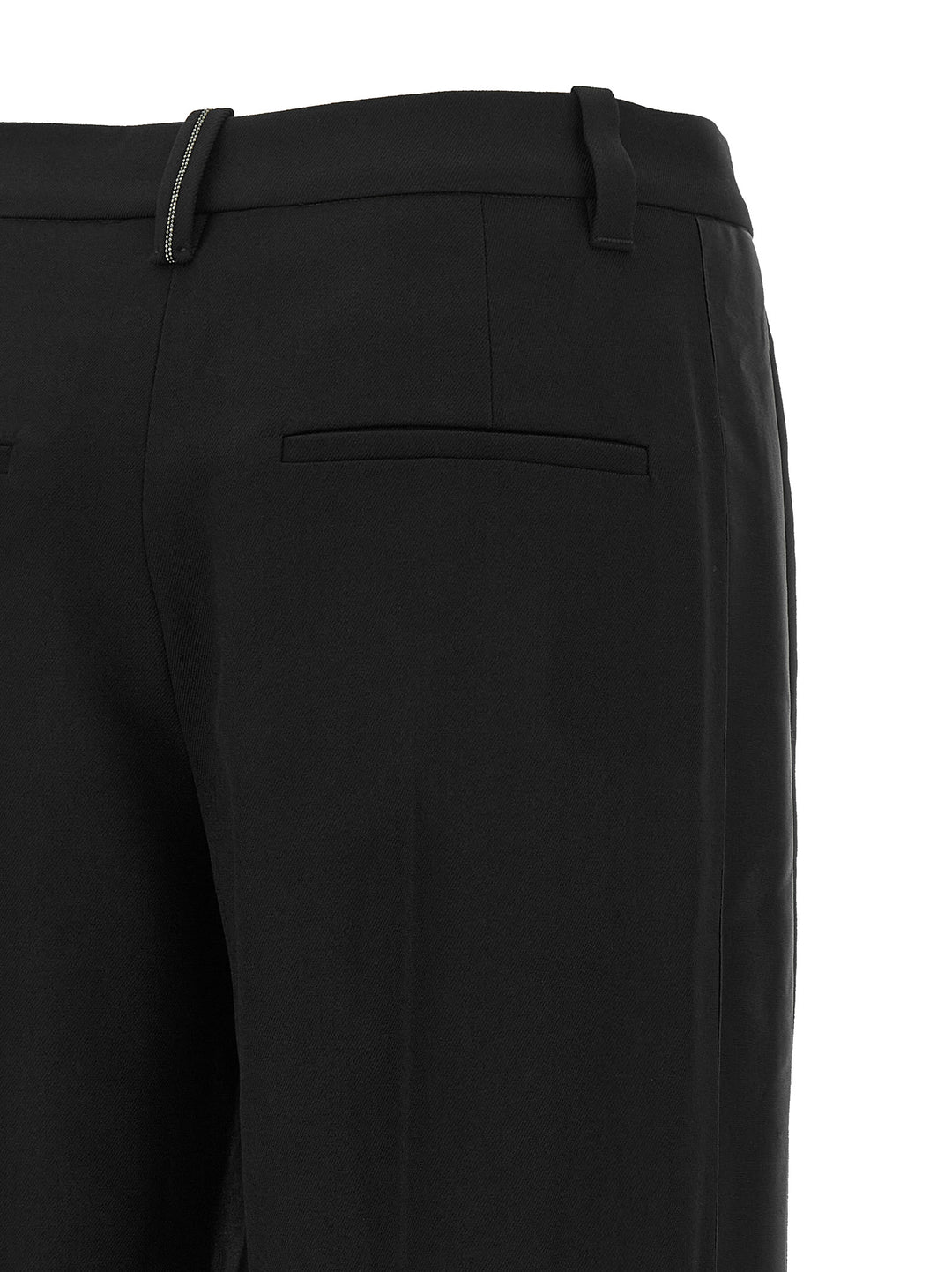 Brunello Cucinelli Black Virgin Wool Casual Pants