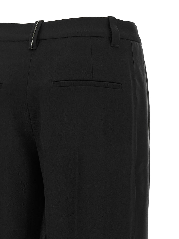 Brunello Cucinelli Black Virgin Wool Casual Pants