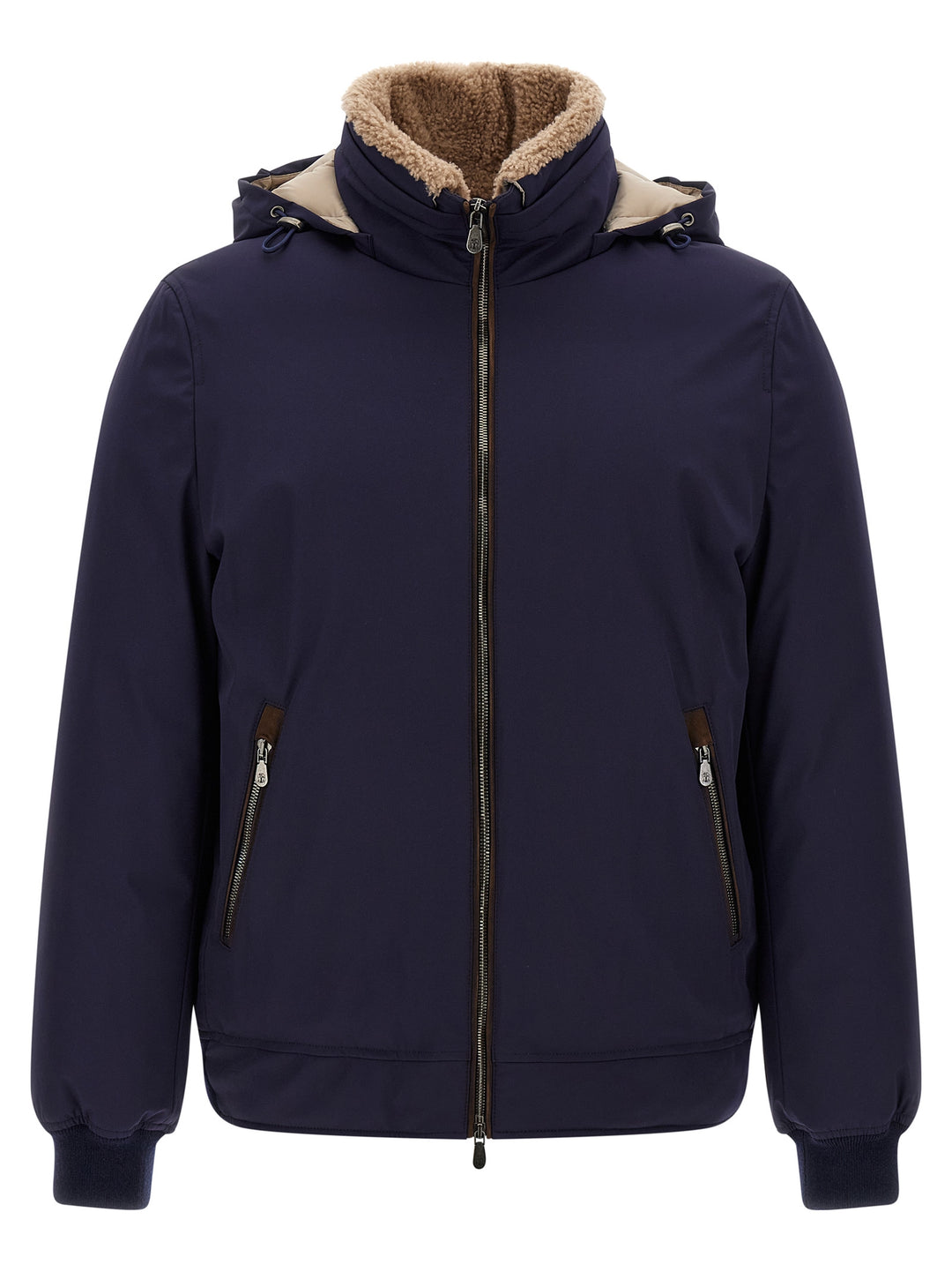 Brunello Cucinelli Blue Polyamide Full-Length Jacket