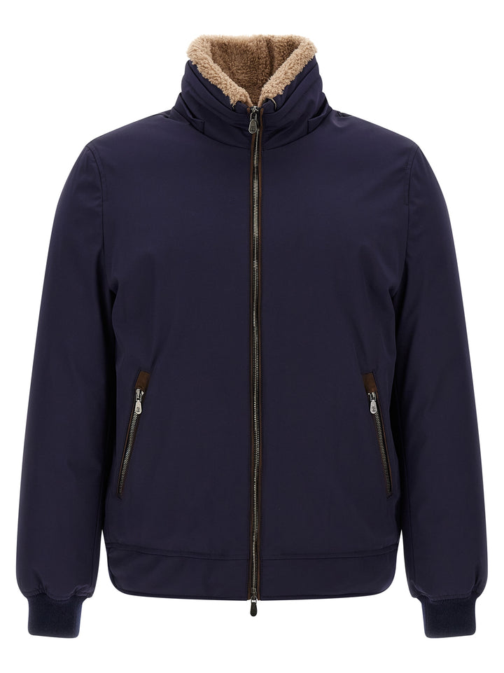 Brunello Cucinelli Blue Polyamide Full-Length Jacket