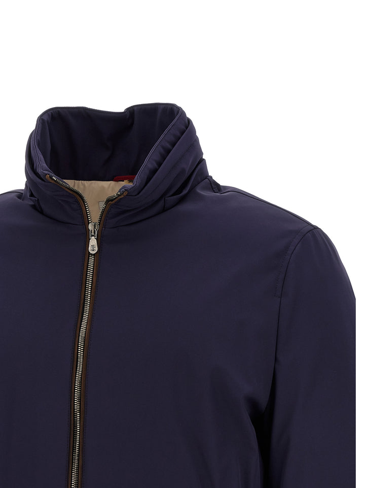 Brunello Cucinelli Blue Polyamide Full-Length Jacket