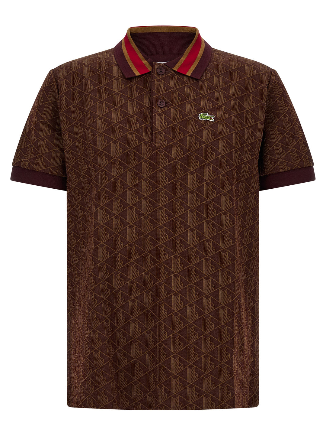 Lacoste Brown Polyester Polo Shirt