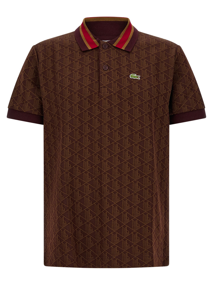 Lacoste Brown Polyester Polo Shirt