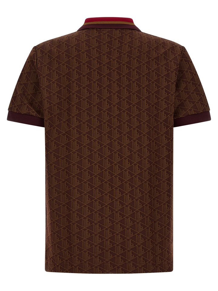 Lacoste Brown Polyester Polo Shirt