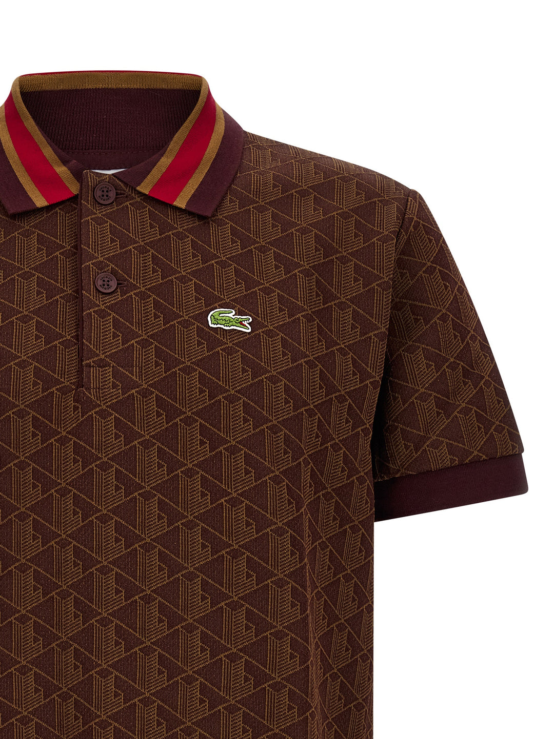 Lacoste Brown Polyester Polo Shirt