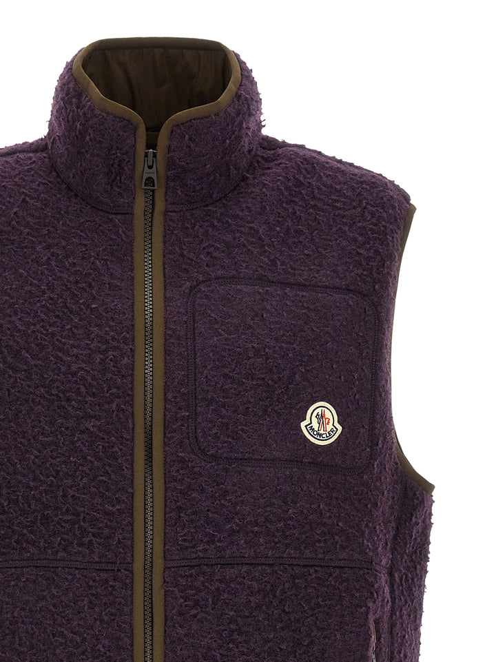 Moncler Purple Polyester Sleeveless Jacket